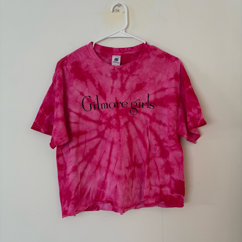 brand new! colour tone gilmore girls lorelai hot pink tie dye spiral crop top🩷